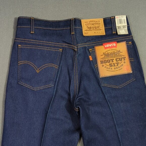 Levi's Vtg Jeans Men's 34x31 Blue Deadstock 517 Boot Cut Orange Tab Made In USA - Picture 1 of 14